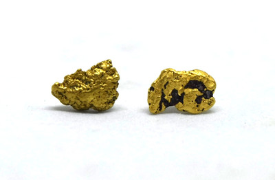 Natural California Gold Nugget Earrings with 14K Yellow Gold Posts