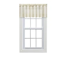 Ellis Curtain Shadow Stripe Tailored Valance for Windows 82" x 12" Natural