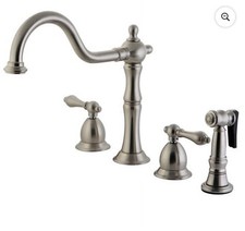 Kingston Brass KS1758ALBS Kitchen Faucet With Sprayer Satin Nickel
