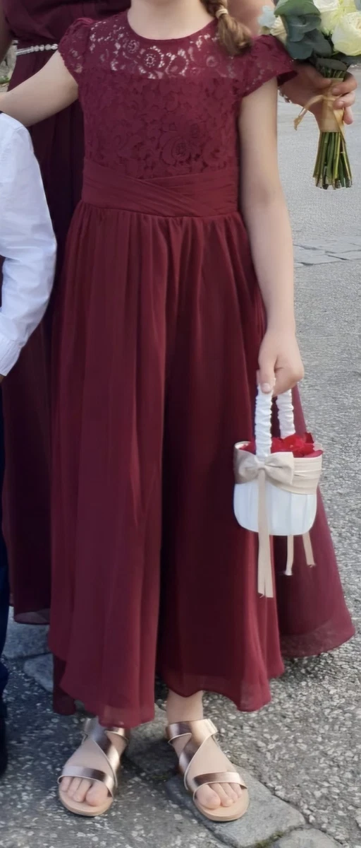 Flower Girl Red Dress Formal Occasion for Girls for sale | eBay UK