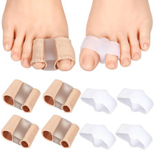 Qianyu 8 Pack Toe Separators Bunion Corrector with 2 Loops Overlapping Hammer To