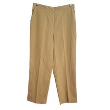 Alfred Dunner Tan Khaki Straight Leg Elastic Back Pants Womens 14 NEW Deadstock