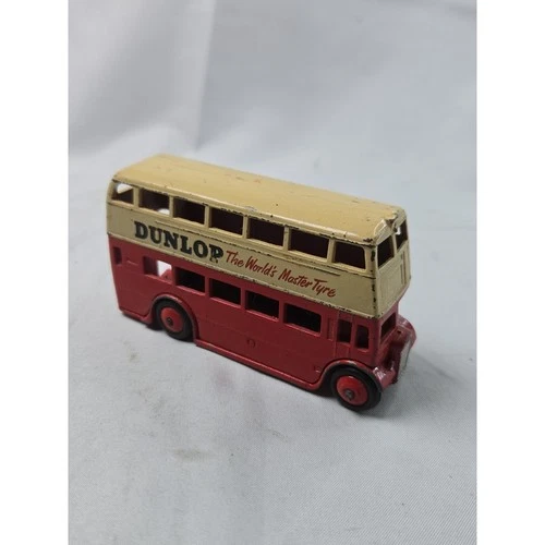 VINTAGE DINKY TOYS MECCANO LONDON BUS DUNLOP TIRE RED MADE IN ENGLAND