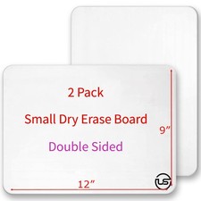 2 PCS Small White Board 9x12 Dry Erase Double Sided Portable Lapboard Kids
