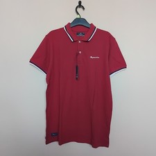 Aquascutum Active Twin Tipped Polo Shirt Size Large Burgundy New With Tags