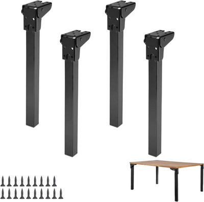 Kokone Folding Table Legs 4 Pcs 12'' Self-Locking Foldable Furniture Legs with S