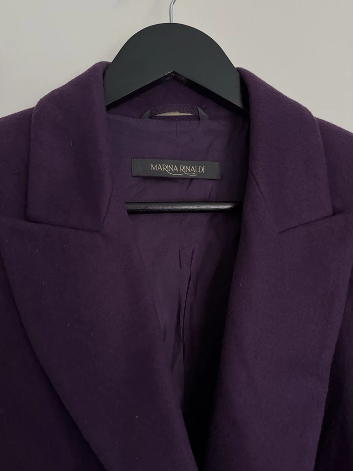 Женская фиолетовая шерстяная блейзерная куртка Marina Rinaldi размер 12 умная рабочая одежда для официальных приемов - Изображение 2 из 4