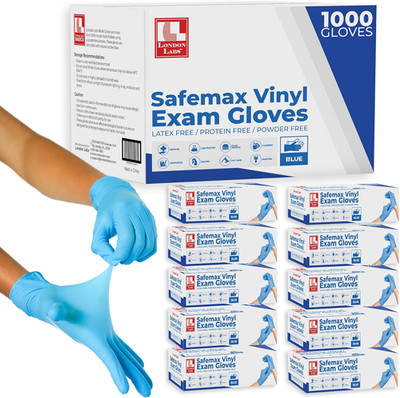 Synthetic Vinyl Exam Gloves Powder-Free, Latex-Free, Disposable, Ultra-Strong,