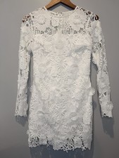 NWT Milly White Floral Lace Long-Sleeve Sheath Dress - size 2