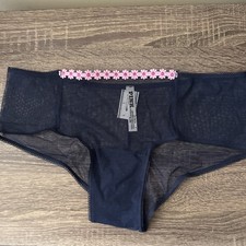 Pink By Victoria  s Secret Medium, Navy Blue Sheer Mesh Cheeky Panties