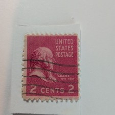 1936 Very Rare  2 Cent Red John Adams Used Stamp Historical Figures