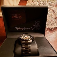Invicta Disney Mickey Mouse Watch  Men's Black Stainless Steel