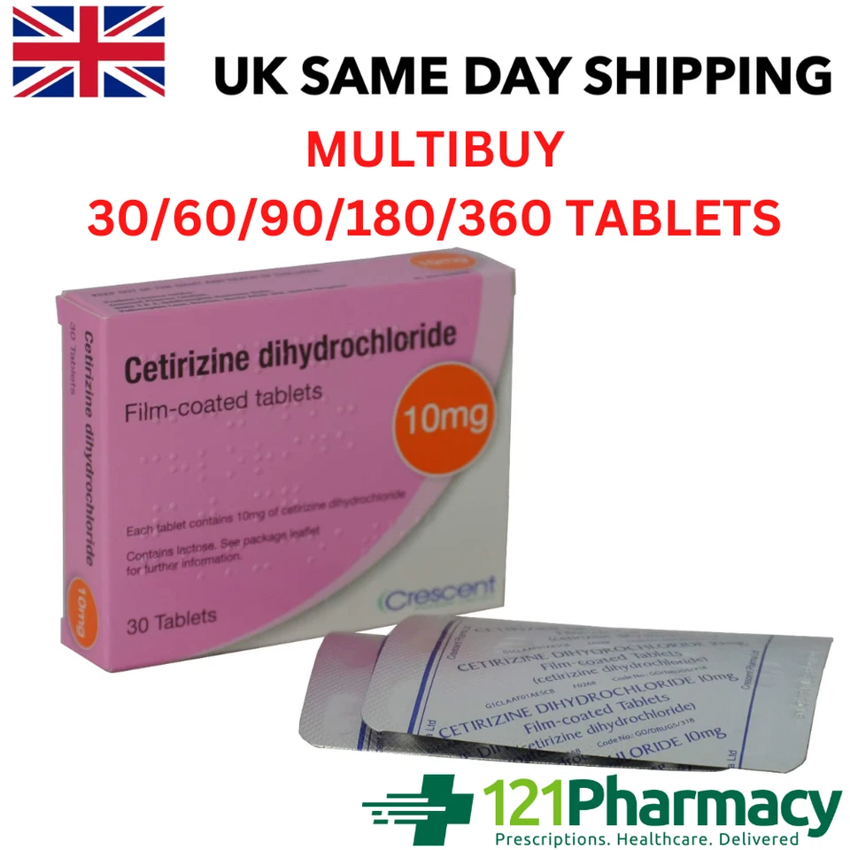 Cetirizine Dihydrochloride 10mg (Crescent ) 30 Tablets | 1 - 12 packs MULTIBUY
