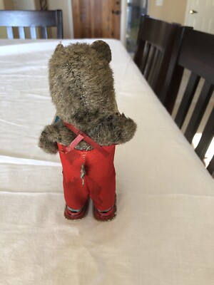 VINTAGE 1960s CUBBY THE READING BEAR MECHANICAL WIND-UP TIN LITHO