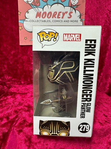 Erik Killmonger GLOW Panther 279 ~ Marvel: Black Panther ~ Funko Pop Vinyl GITD - Picture 2 of 7