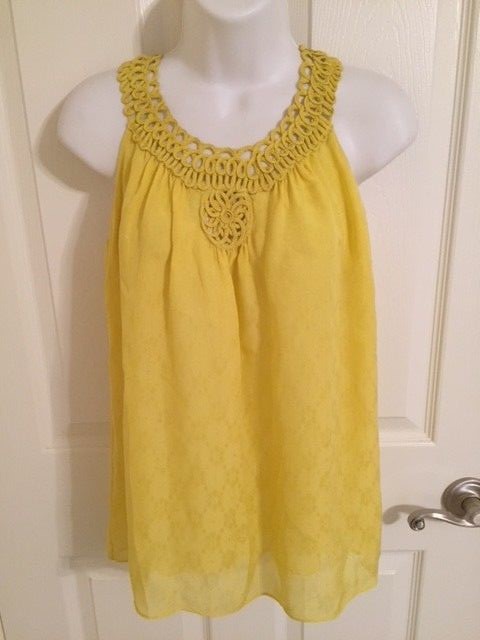 MILLY of New York Yellow Silk Sleeveless Blouse T… - image 1