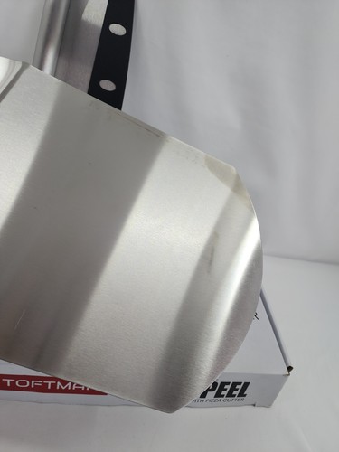 Toftman 10" Stainless Steel Pizza Peel Brick Oven Spatula & Rocker Cutter Set - Picture 5 of 14