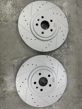 ZZP Cross Drilled & Slotted 390mm Front Brake Rotors Cadillac CTS-V / Camaro ZL1