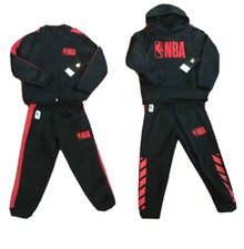 NWT NBA Boys 2 PC Jogging/Track Set, Black  Red, Zip-up or Hoodie Size 4 or 5/6