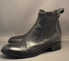 Coach and Four Isetta Black Leather Chelsea Boots Women's 7 M Slip On Low Heel