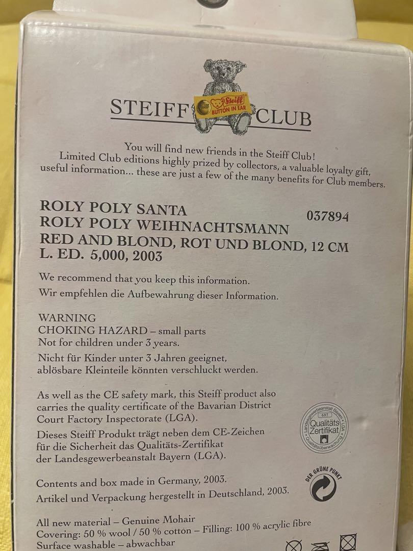Plush Toy Steiff Christmas Roly Poly Santa 2003 | eBay Plush Toy Steiff Christmas Roly Poly Santa 2003 | eBay