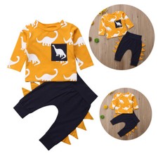 2pcs Newborn Toddler Infant Kids Baby Boy Clothes T-shirt Tops Pants Outfits Set