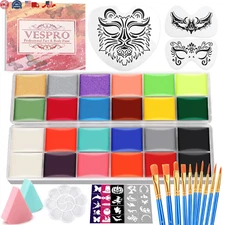 Face Painting Kit For Kids Party,22 Colors Face Paint Kit Includes Paint Tray,Sp