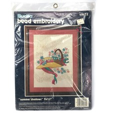 Bucilla Bead Embroidery Kit 49472 Summer Shadows 9"x12" Made In USA