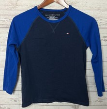 Tommy Hilfiger Shirt Youth Boys M 12/14 Blue Long Sleeve