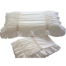 2X Cotton Pillowcases Lace Ruffle Frill Pillow Cover Home Bedding Pricess Cute