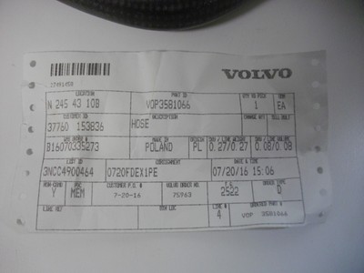 Volvo Penta 3581066 Marine Diesel Engine Heat Exchanger Intake