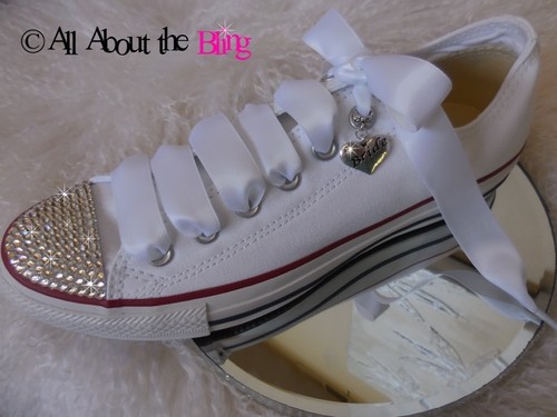 white diamante converse