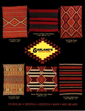 1993 GARLANDS NAVAJO RUGS PRINT AD, AMERICAN INDIAN TEXTILE, WOVEN ART, PRINT AD