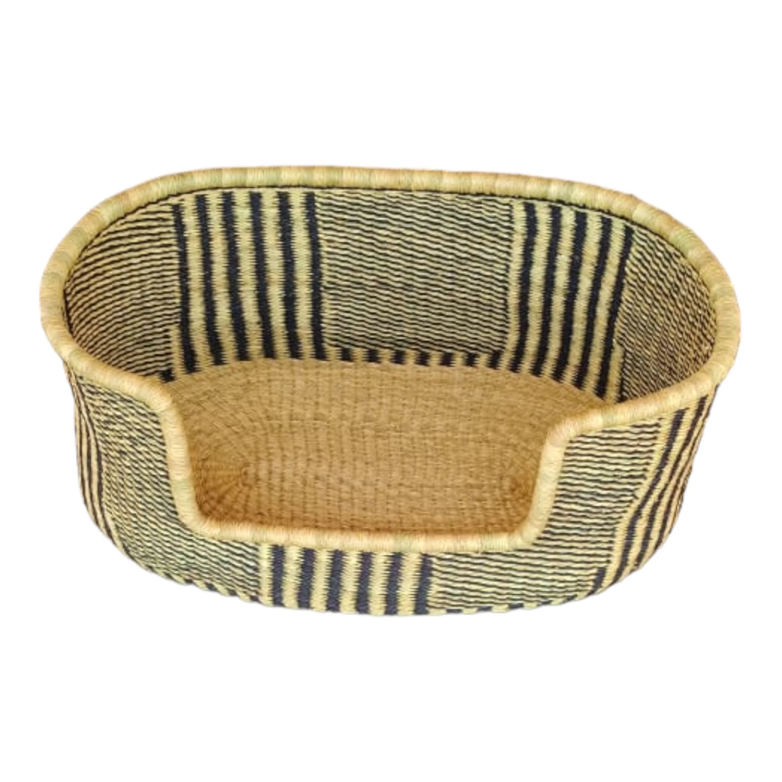 Dog Bed Basket – Handmade Bolga Woven Pet Bed (Natural, Strong & Breathable)