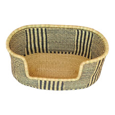 Dog Bed,Woven Rattan Dog Basket,Pet Bed Basket 24x15 in,Handmade Cat Bed Small