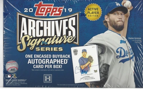 2019 TOPPS ARCHIVES SIGNATURE SERIES ACTIVE BASEBALL FACTORY SEALED HOBBY BOX