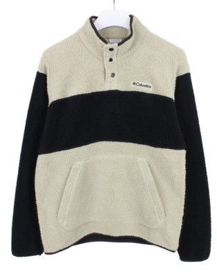 Columbia Sweatshirt Herren M Kangurutasche Flauschig Pullover Halb Snap Hals