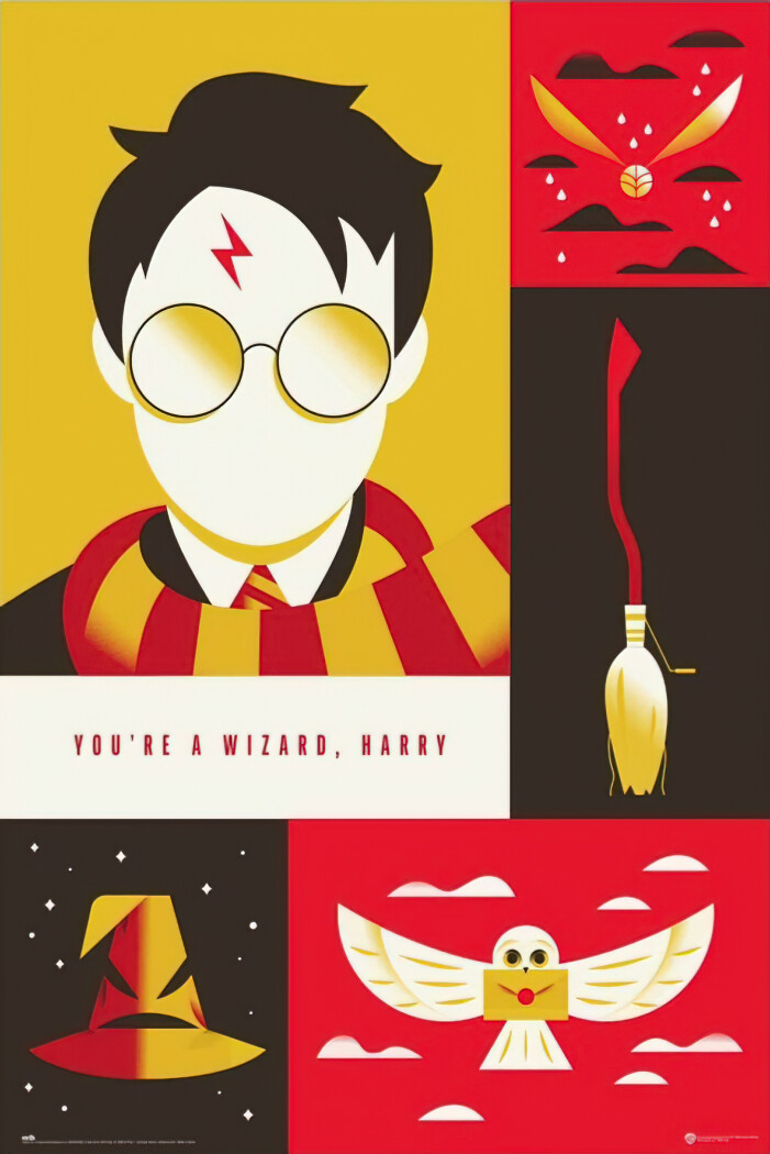 Harry Potter - Pop-Art Stylized Poster (You're A Wizard, Harry