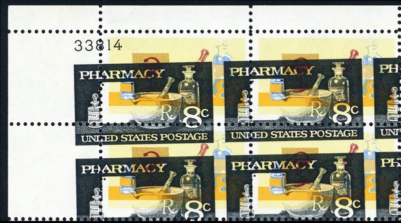 US 1473 8¢ Color Shift Error Plate Block Mint NH Spectacular – Stuart Katz