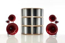 Avantgarde 3-way Horn Speakers (2-red) W/4 Spacehorns (subwoofers/silver/black)