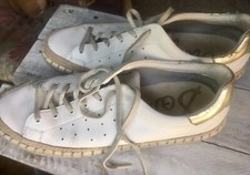 Sam Edelman Womens Sneaker White Leather Espadrille Kavi Sz 9 READ