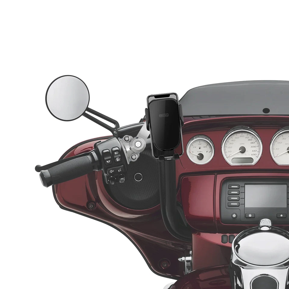 Interruptor cargador eléctrico soporte teléfono manillar 1"" apto para Harley Touring Glide Foto 2 de 4