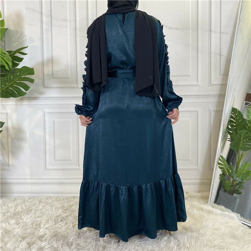Mujeres Musulmanas Jilbeb Vestido de Fiesta Islámico Abaya Manga Larga Maxi Vestido Bata de Ramadán - Imagen 101 de 206