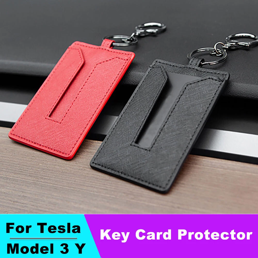 For Tesla Model Y Key Card Holder Leather Protector Cover Key Card