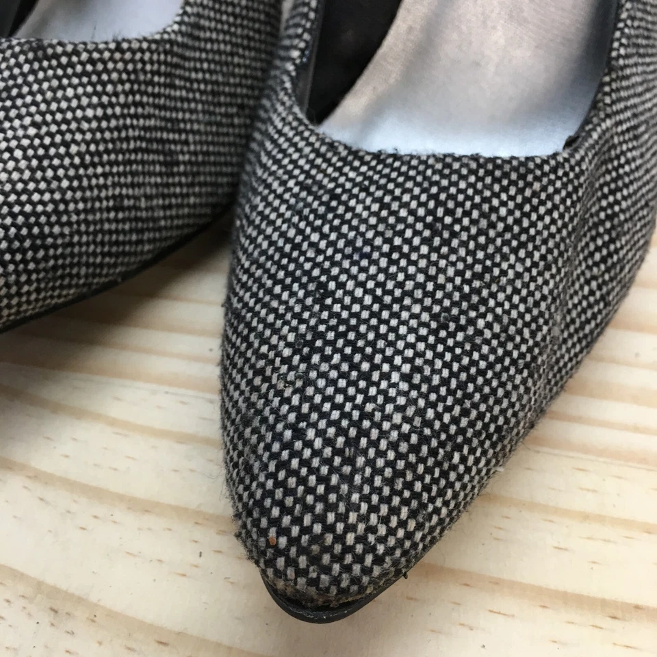 Zapatos de tacón alto Mossimo para mujer 9 informales zapatos de tacón de aguja cómodos de tela negra sin cordones Foto 4 de 4