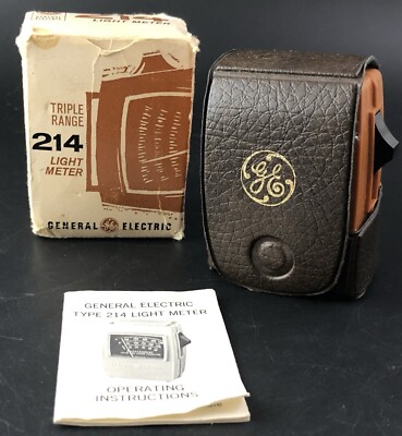 GE Model 214 Light Meter  Color and Cosine Corrected w/Case E3.4