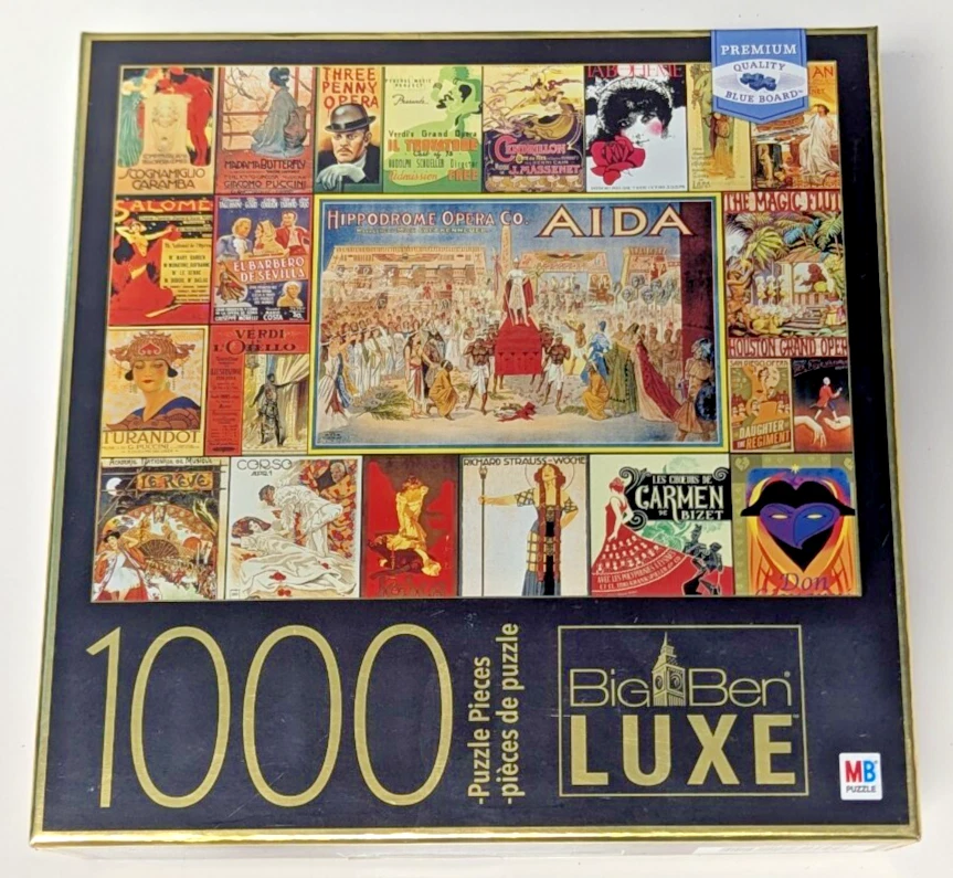 Big Ben Luxe Puzzle Vintage Pósters de Ópera 1000 Piezas Completo MB Foto 2 de 4