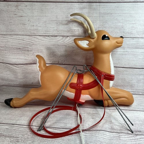 Christmas Reindeer Grand Venture Lighted Reindeer Blowmold W/ Box and Antlers - Picture 6 of 11