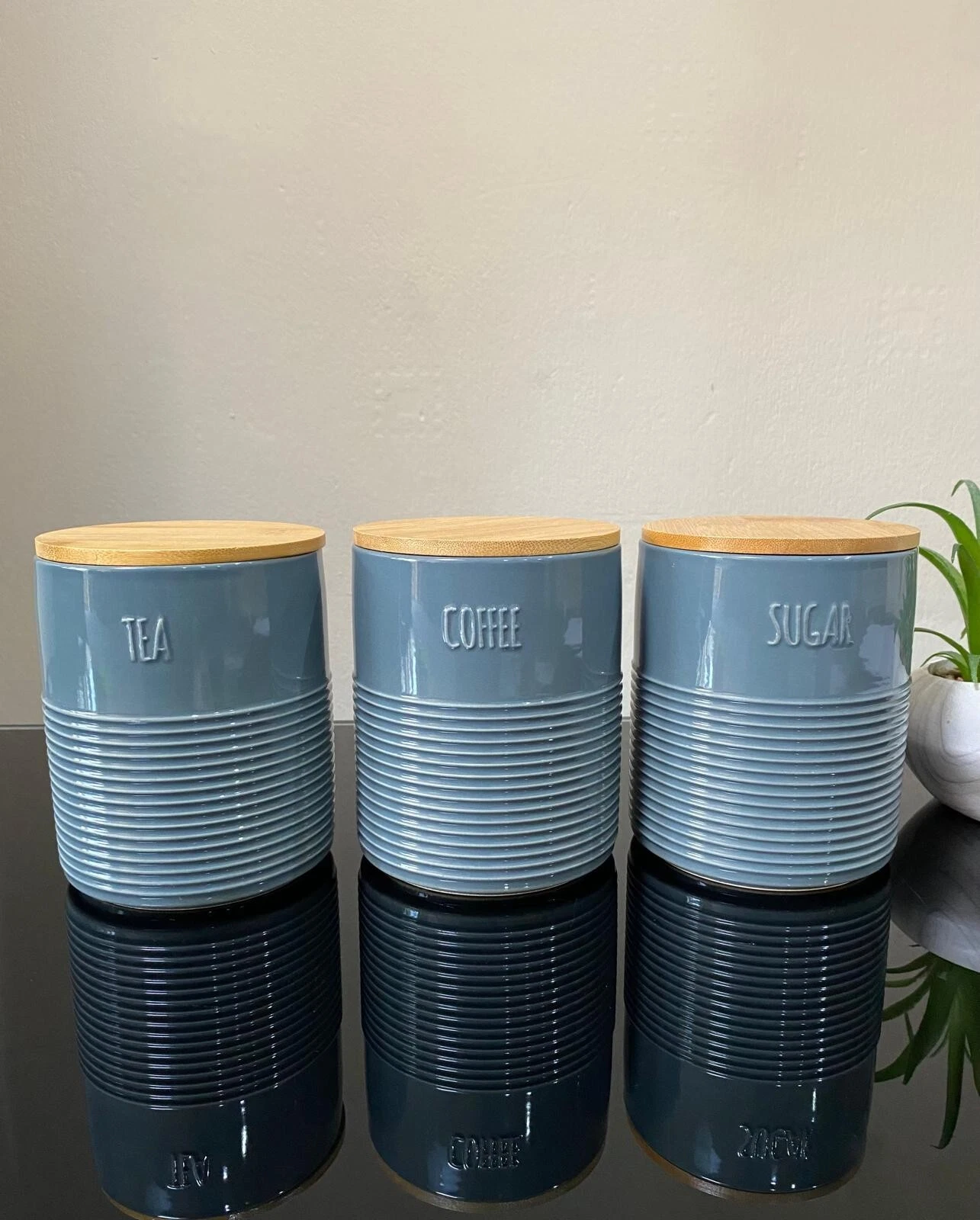 Set of 3 Ceramic Canisters – Tea Coffee Sugar Storage Jars with Airtight Lids
Opens in a new window