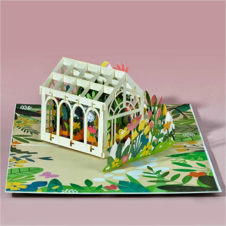 G18-Greenhouse 3D Pop Up Card Mothers Day, Birthday Card for Her, Mom, Wife, Wom - Image 4 of 4